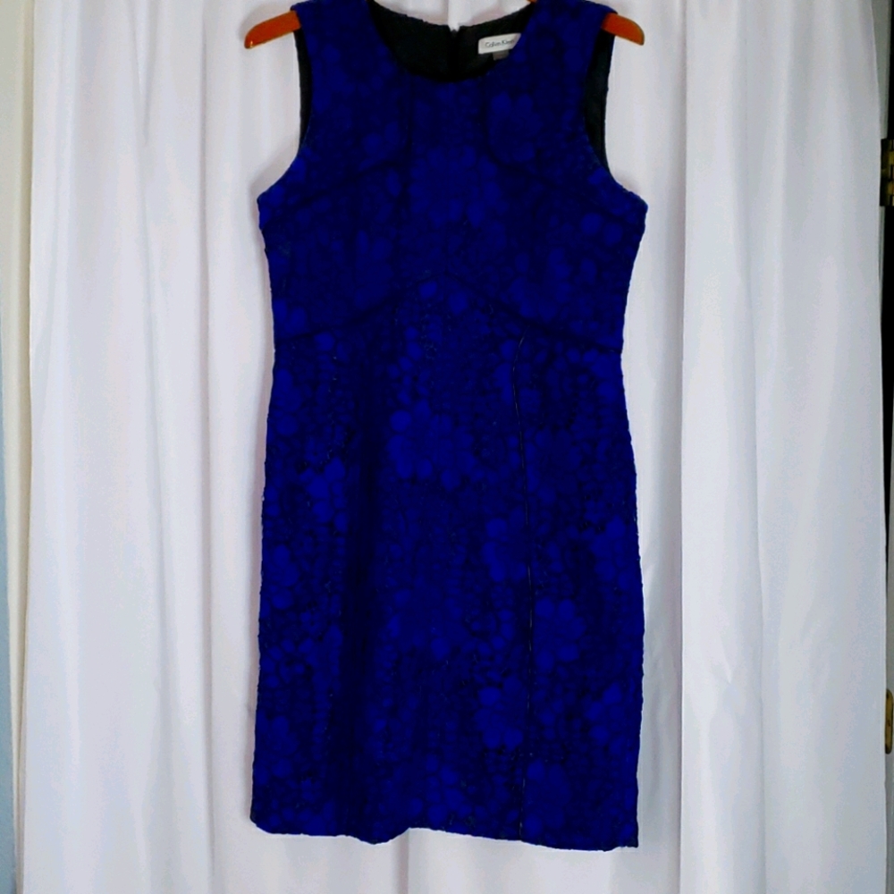 Calvin Klein royal blue and black lace dress